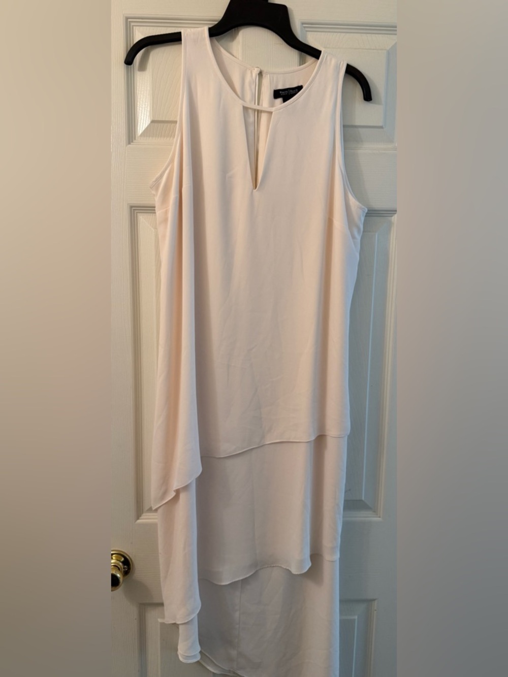 White House Black Market Ivory Layered Midi Dress